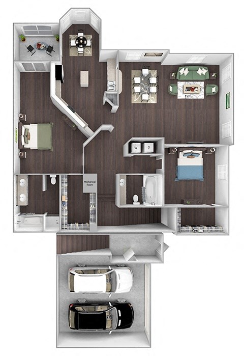 Hamptons on Heron Bay - B3 (St. Lucia) - 2bed 2bath - 2D